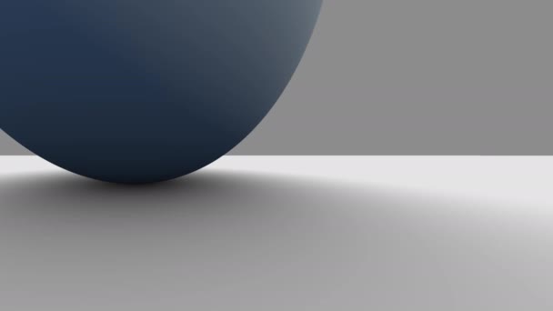 Reizen naar en weg van een bol op een breed wit vlak - Video