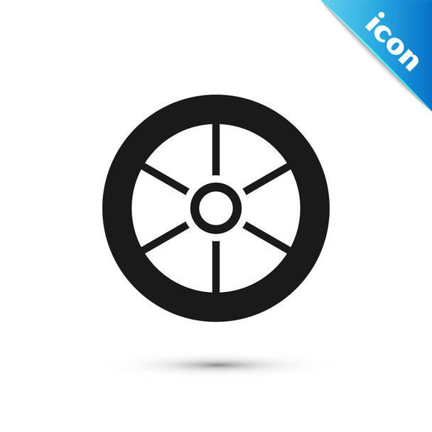 Grey Bicycle wheel icon isolated on white background. Bike race. Extreme sport. Sport equipment.  Vector. - Vector, Image
