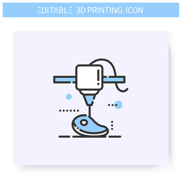 3d printing line icon. Editable illustration - Vector, Image
