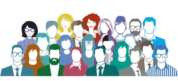 Group of people portrait, team group - vector illustration - Vector, Image