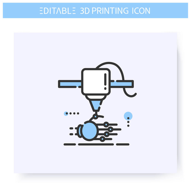 icona della linea di stampa 3d. illustrazione modificabile - Vettoriali, immagini