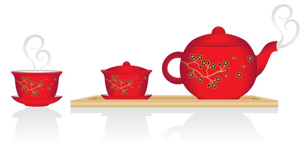 chińska herbata - Wektor, obraz