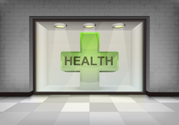 egészségügyi zöld kereszt - Vektor, kép