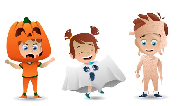 Halloween costumes kids scary - Vector, Image