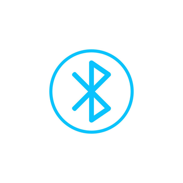 Icône Bluetooth plat. Pictogramme bleu sur fond blanc. Illustration vectorielle symbole - Vecteur, image
