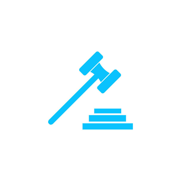 Icono de martillo plano. Pictograma azul sobre fondo blanco. Símbolo ilustración vectorial - Vector, Imagen