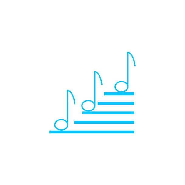 Icona delle note musicali piatta. Pittogramma blu su sfondo bianco. Simbolo dell'illustrazione vettoriale - Vettoriali, immagini