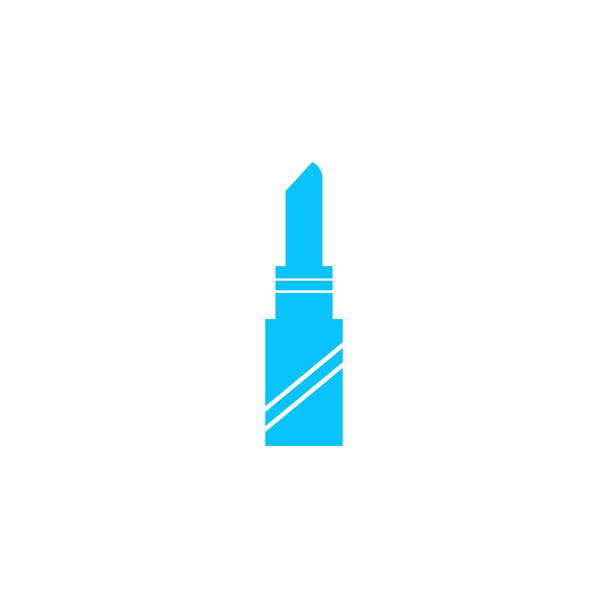 Pomada icono de lápiz labial plana. Pictograma azul sobre fondo blanco. Símbolo ilustración vectorial - Vector, Imagen