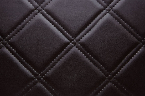 Rejilla de cuero marrón rombo textura fondo para la decoración  - Foto, Imagen