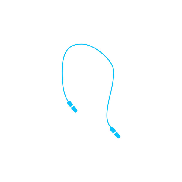 スキップロープ-ジャンプアイコンフラット。白い背景に青いピクトグラム。ベクターイラスト記号 - ベクター画像