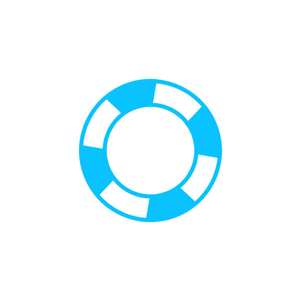 Ikona záchranných kruhů je plochá. Modrý piktogram na bílém pozadí. Symbol vektorové ilustrace - Vektor, obrázek