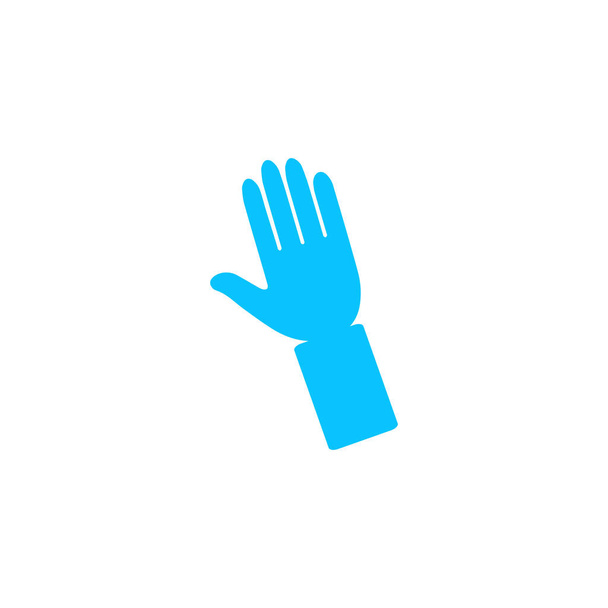 Hand icoon plat. Blauw pictogram op witte achtergrond. Vector illustratie symbool - Vector, afbeelding
