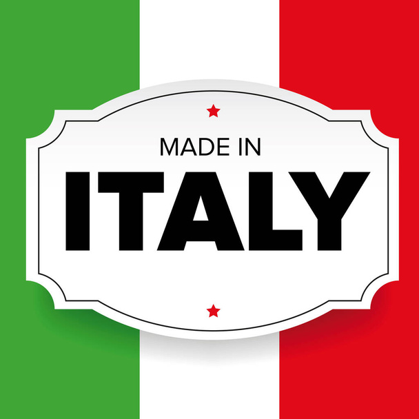 Valmistettu Italiassa etiketti vektori ja lippu - Vektori, kuva