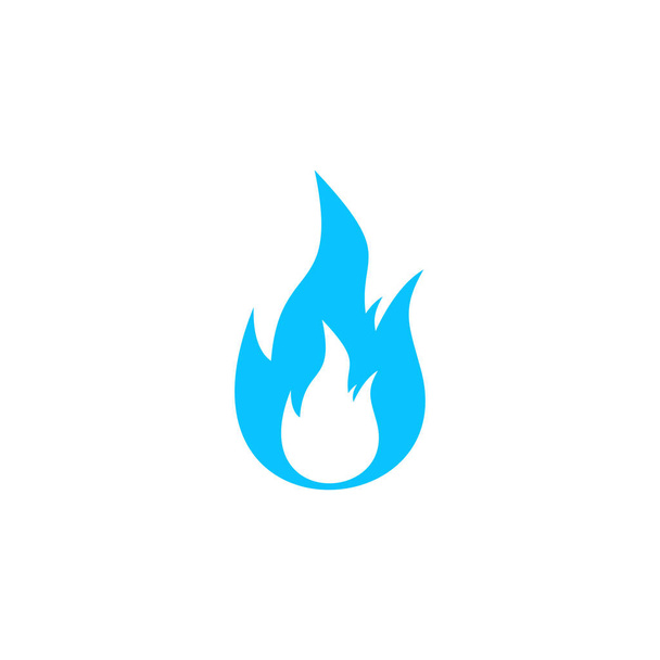Ikona ognia płomieniowego płaska. Niebieski piktogram na białym tle. Symbol ilustracji wektora - Wektor, obraz