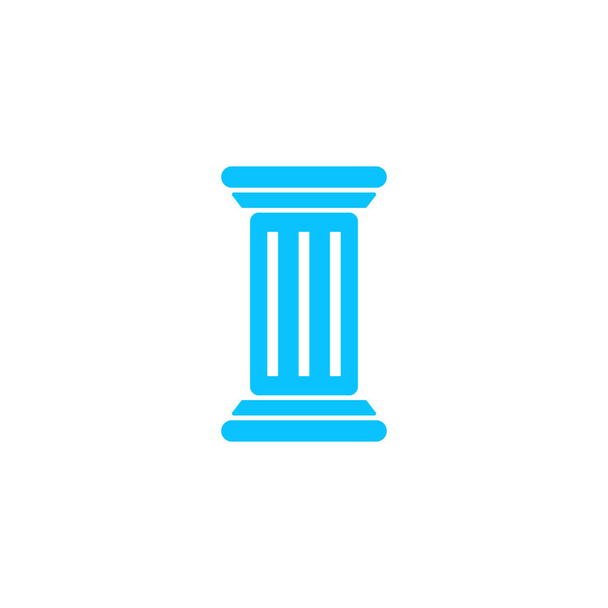 Antique Column icon flat. Blue pictogram on white background. Vector illustration symbol - Vector, Image