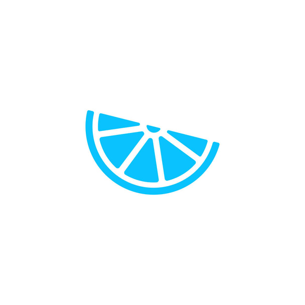 Citron, limetka - ikona jídla plochá. Modrý piktogram na bílém pozadí. Symbol vektorové ilustrace - Vektor, obrázek