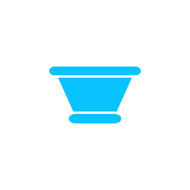Clay pot icon flat. Blue pictogram on white background. Vector illustration symbol - Vector, Image
