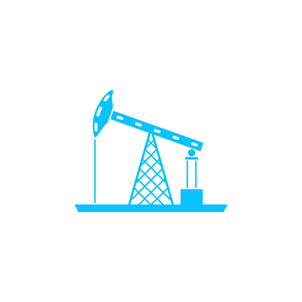Oil Rig icon flat. Blue pictogram on white background. Vector illustration symbol - Vector, Image