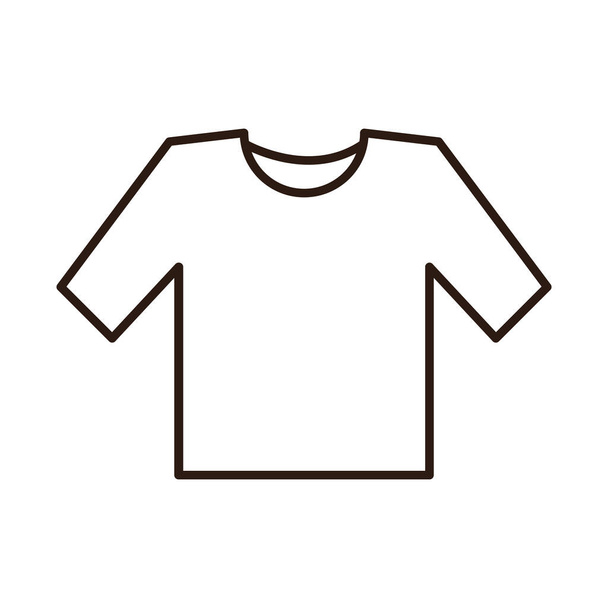 shirt mode kleding lijn pictogram witte achtergrond - Vector, afbeelding