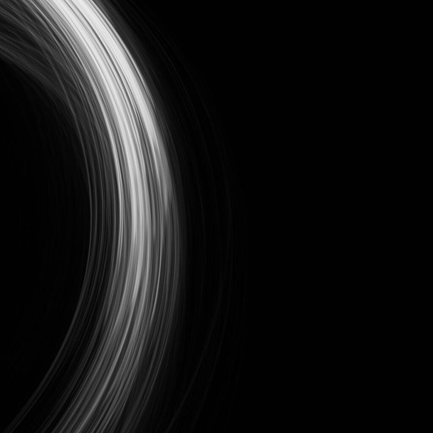 rounded black and white light lines on a black background - Foto, Imagen