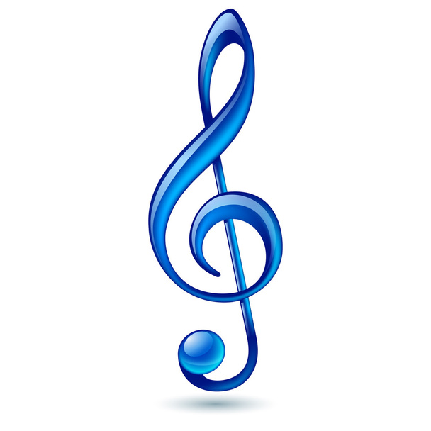 Blue treble clef - Διάνυσμα, εικόνα