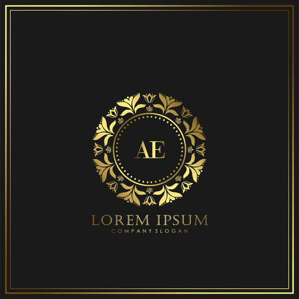 AE Initial Letter Luxury Logo template in vector for Restaurant, Royalty, Boutique, Cafe, Hotel, Heraldic, Ékszerek, Divat és egyéb vektorillusztrációk - Vektor, kép