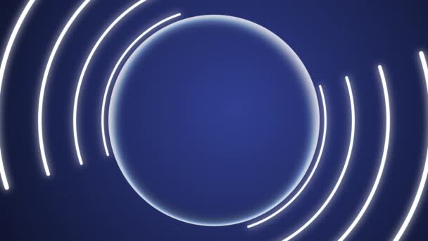 4k vídeo de quadro redondo de néon branco, círculo, forma de anel. - Filmagem, Vídeo