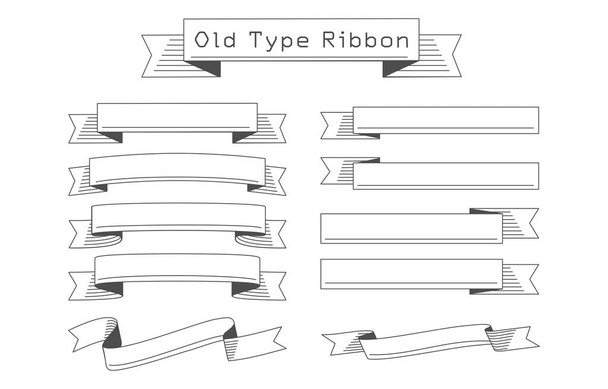 Set aus schwarz-weißen Retro-Bändern - Vektor, Bild