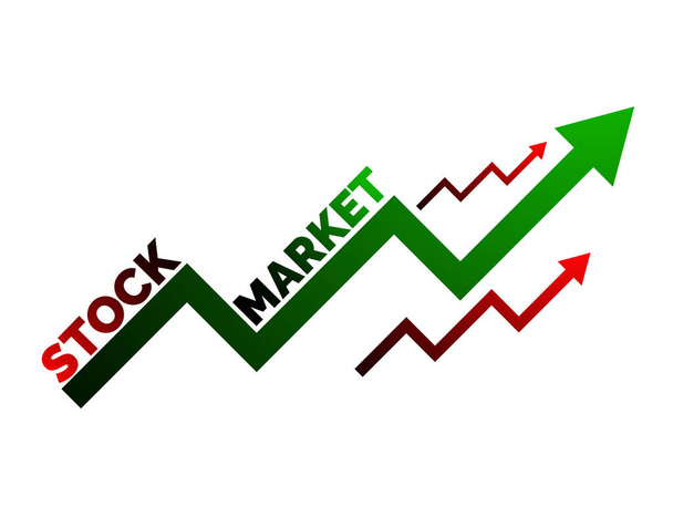 ビジネスや金融の概念やレポートのための経済グラフの株式市場。概要白地 - ベクター画像