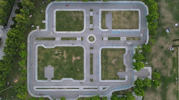 An aerial shot of traffic training track - Fotoğraf, Görsel