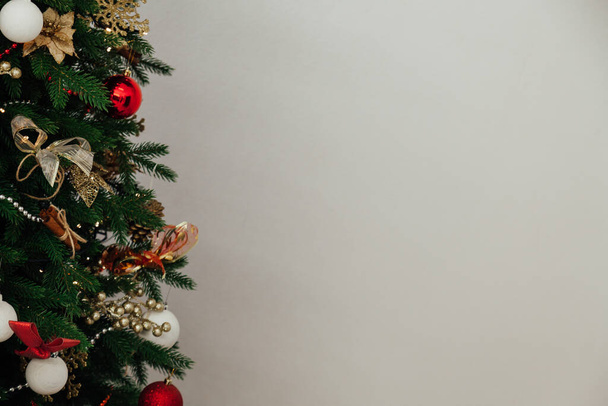 Vánoční strom větve místo pro nápis pozadí pohlednice - Fotografie, Obrázek