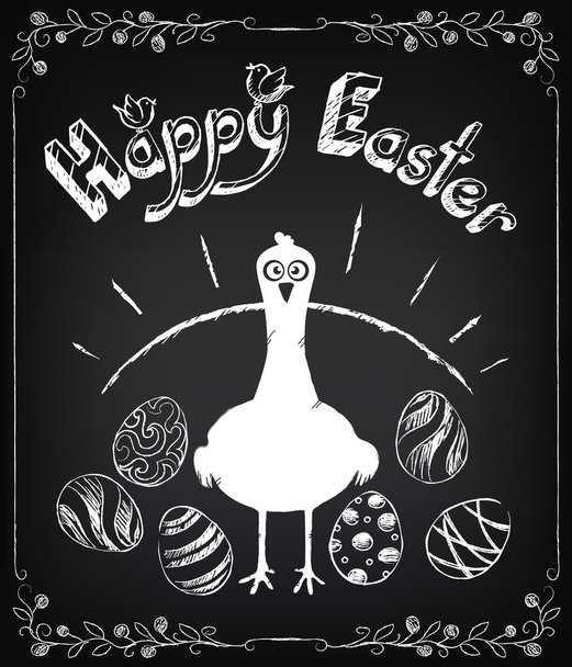 Happy Easter background. Vintage design hand lettering - Vector, Image