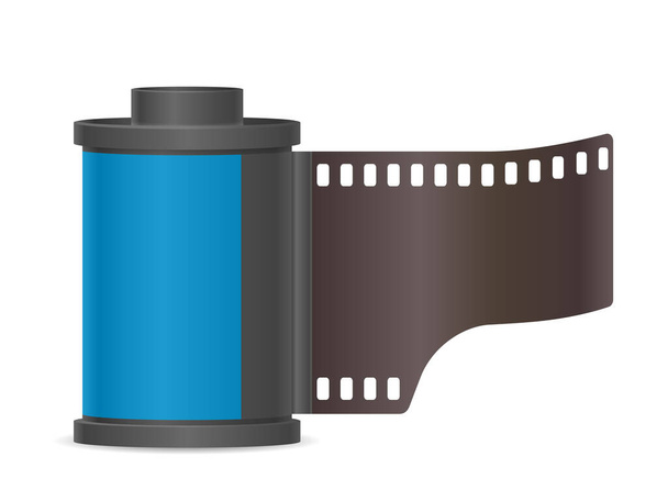 Camera photo film container on a white background. Vector illustration. - Vektor, Bild
