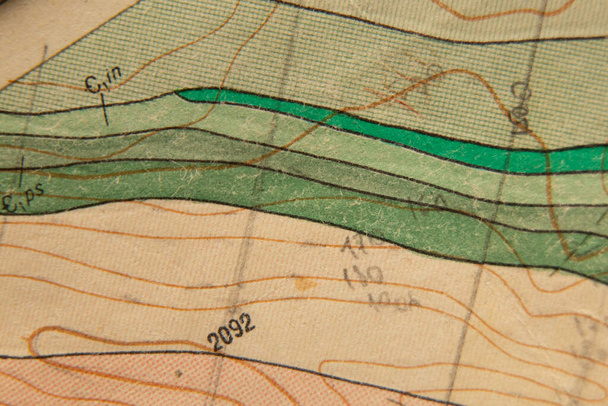 geologická mapa pro trénink jako pozadí close up - Fotografie, Obrázek