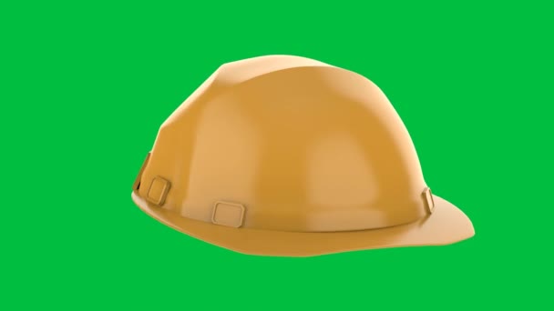 3d rendering safety helmet isolated on green screen 4k footage - Footage, Video
