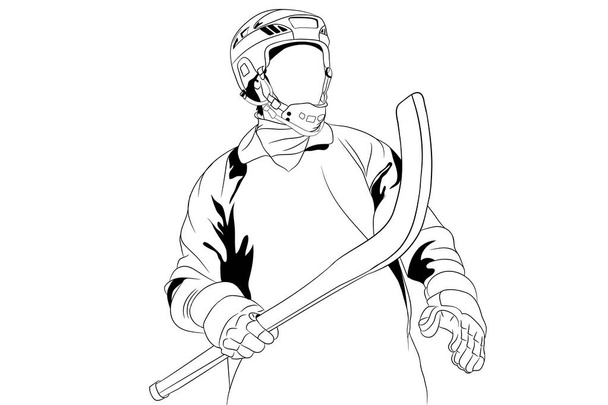 Silhouette d'un athlète jouant au hockey sur glace. - Vecteur, image