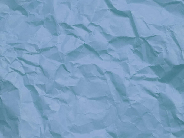 Crumpled pastel azul papel textura fundo - Foto, Imagem