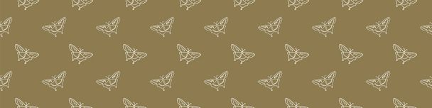 Απρόσκοπτη φόντο πεταλούδα έντομο φύλο ουδέτερο μοτίβο συνόρων μωρό. Απλό ιδιότροπο ελάχιστο γήινο χρώμα 2 τόνων. Παιδικό φυτώριο άγριας ζωής rhopalocera μπορντούρα τελειώματα μόδας.  - Διάνυσμα, εικόνα