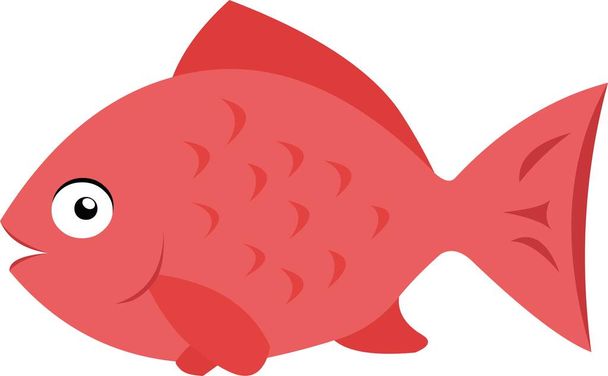 Εικονογράφηση διάνυσμα emoticon ενός ροζ ψαριού - Διάνυσμα, εικόνα