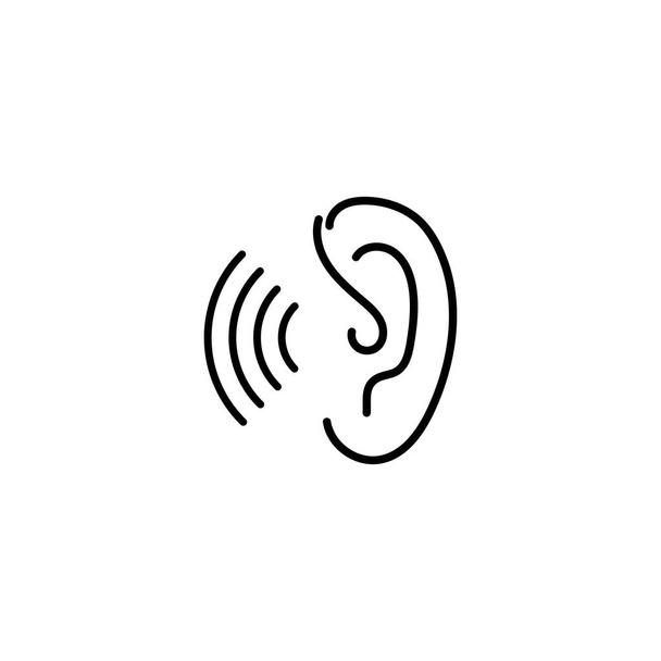 Wzór wektorowej ikony wektora słuchu Logo - Wektor, obraz