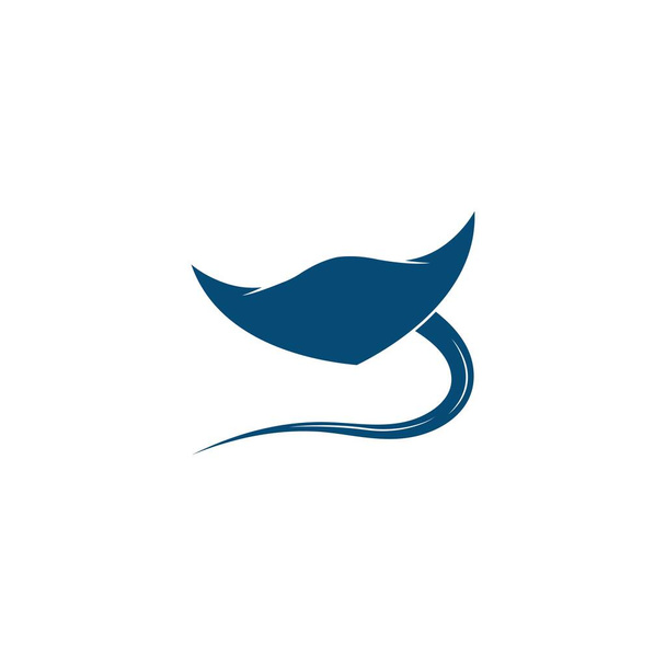 Stingray logo ilüstrasyon vektörü düz tasarım şablonu - Vektör, Görsel