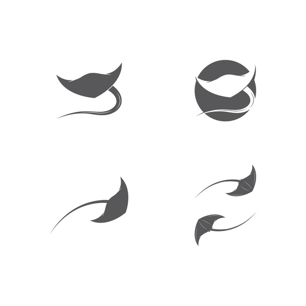 Stingray logo ilustratie vector plat ontwerp templat - Vector, afbeelding