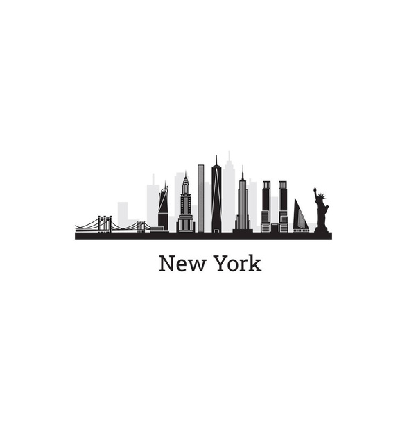 Vector illustration of the New York City skyline - Vector, Image