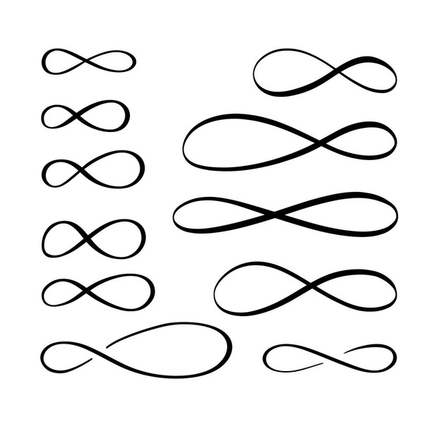 Set of infinity symbol. Vector logo set. Symbol of repetition and unlimited cyclicity - Vector, Image
