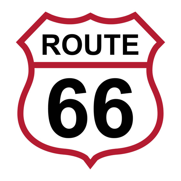Route 66 klasyczny ikona, podróż usa historia autostrady, Ameryka road trip wektor tło . - Wektor, obraz