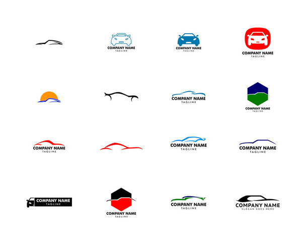 Ensemble d'illustration vectorielle de modèle de logo de voiture - Vecteur, image