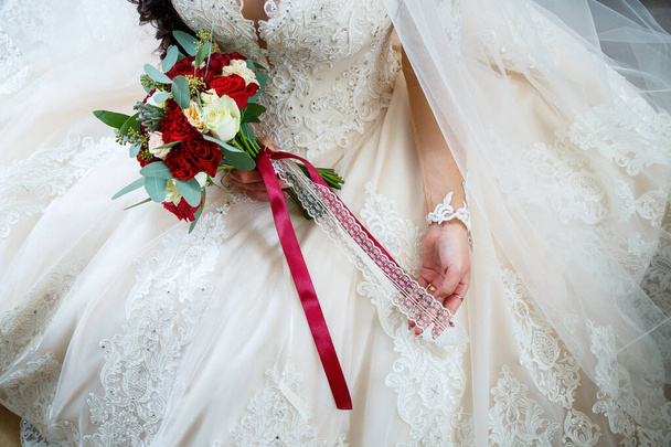 accesorios de boda novia en el día de la boda - Foto, Imagen