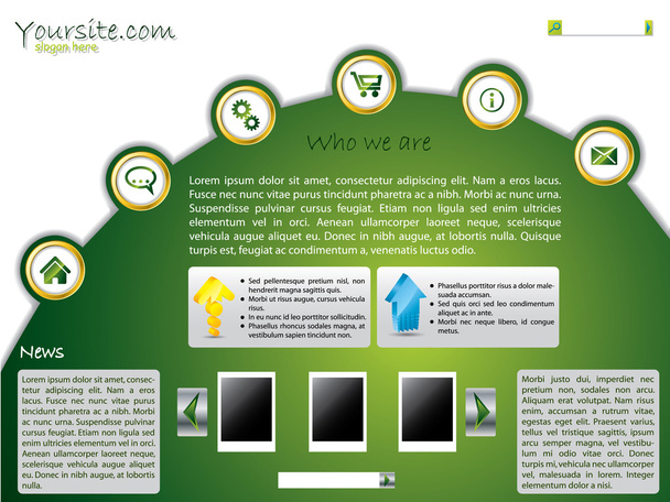 Green web template design - Διάνυσμα, εικόνα