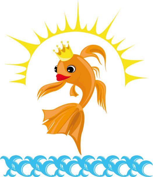 Illustration colorée avec un poisson rouge
 - Vecteur, image