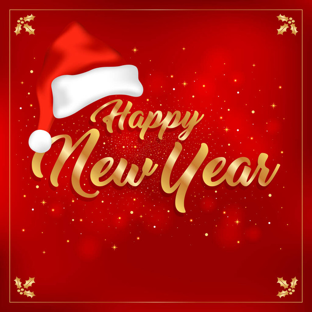 happy new year greeting card vector illustration - Vettoriali, immagini